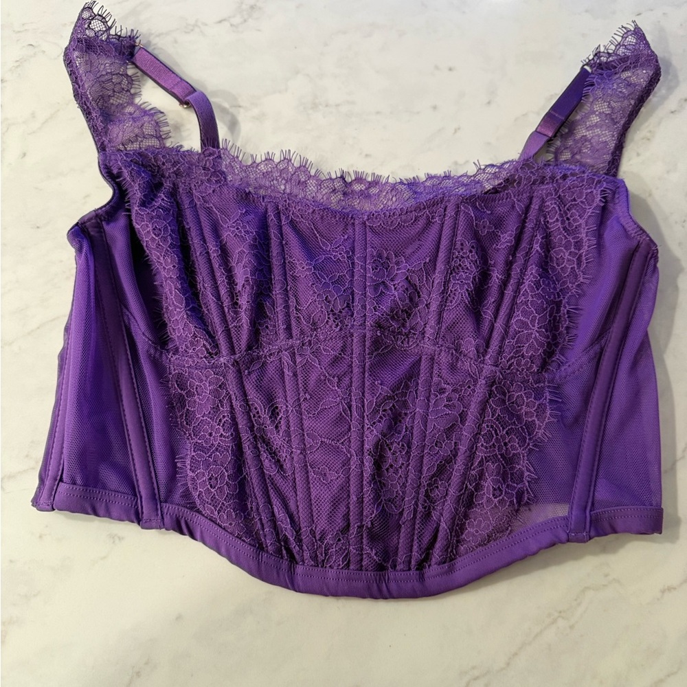 Victoria’s Secret Purple Lace Bustier Corset Top size Large